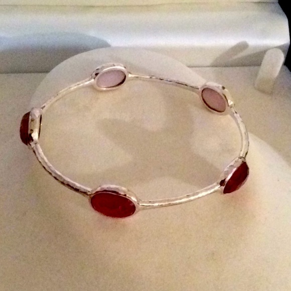 Ippolita Rock Candy Silver Red Pearl Inside Bracelet Not Used - Picture 5 of 16